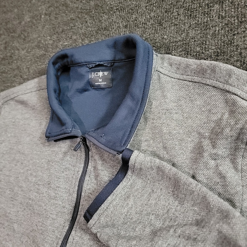 J.Crew Oarsman Quarter Zip Pullover Mens M Gray Coolmax Performance UPF 50